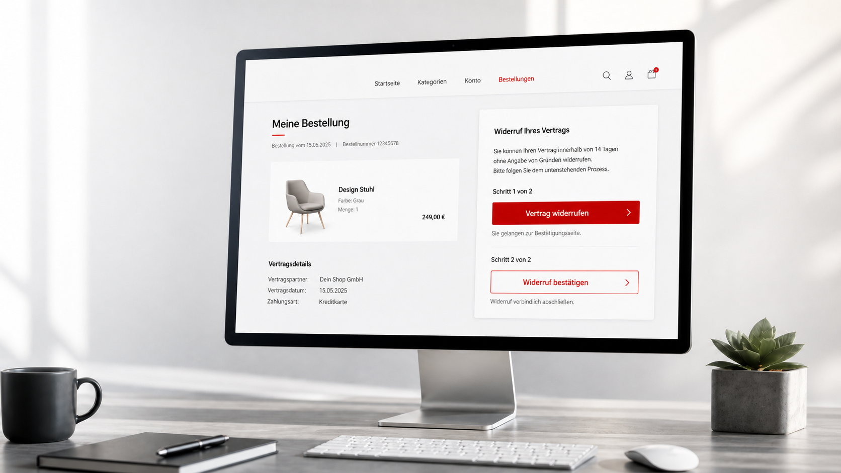 Widerrufsbutton 2026 als digitale Pflicht für B2C-Fernabsatz und Kanzleiberatung