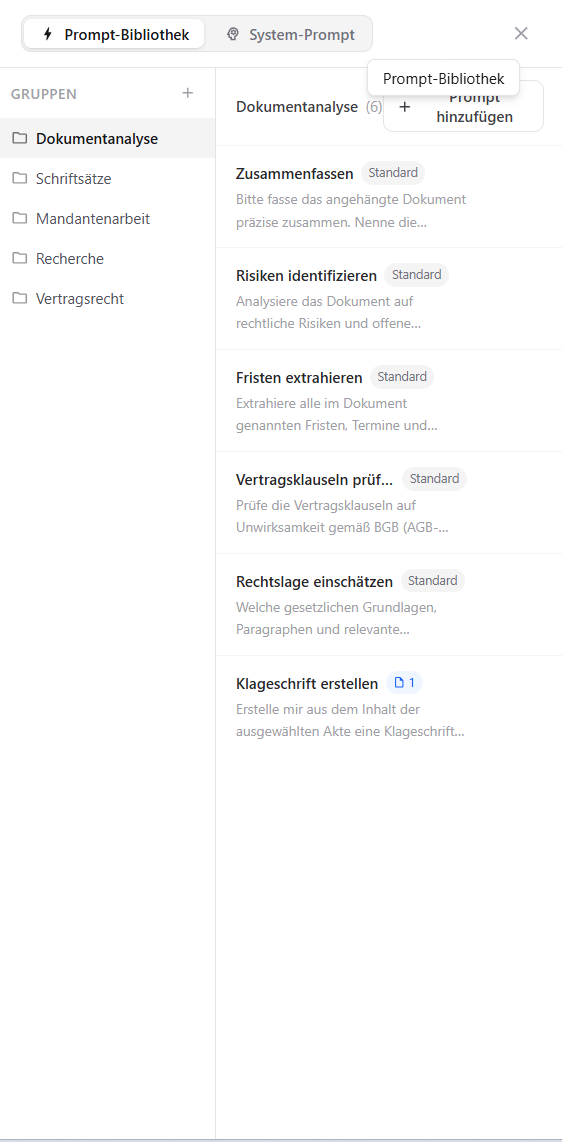 Weitere KI-Widget Ansicht